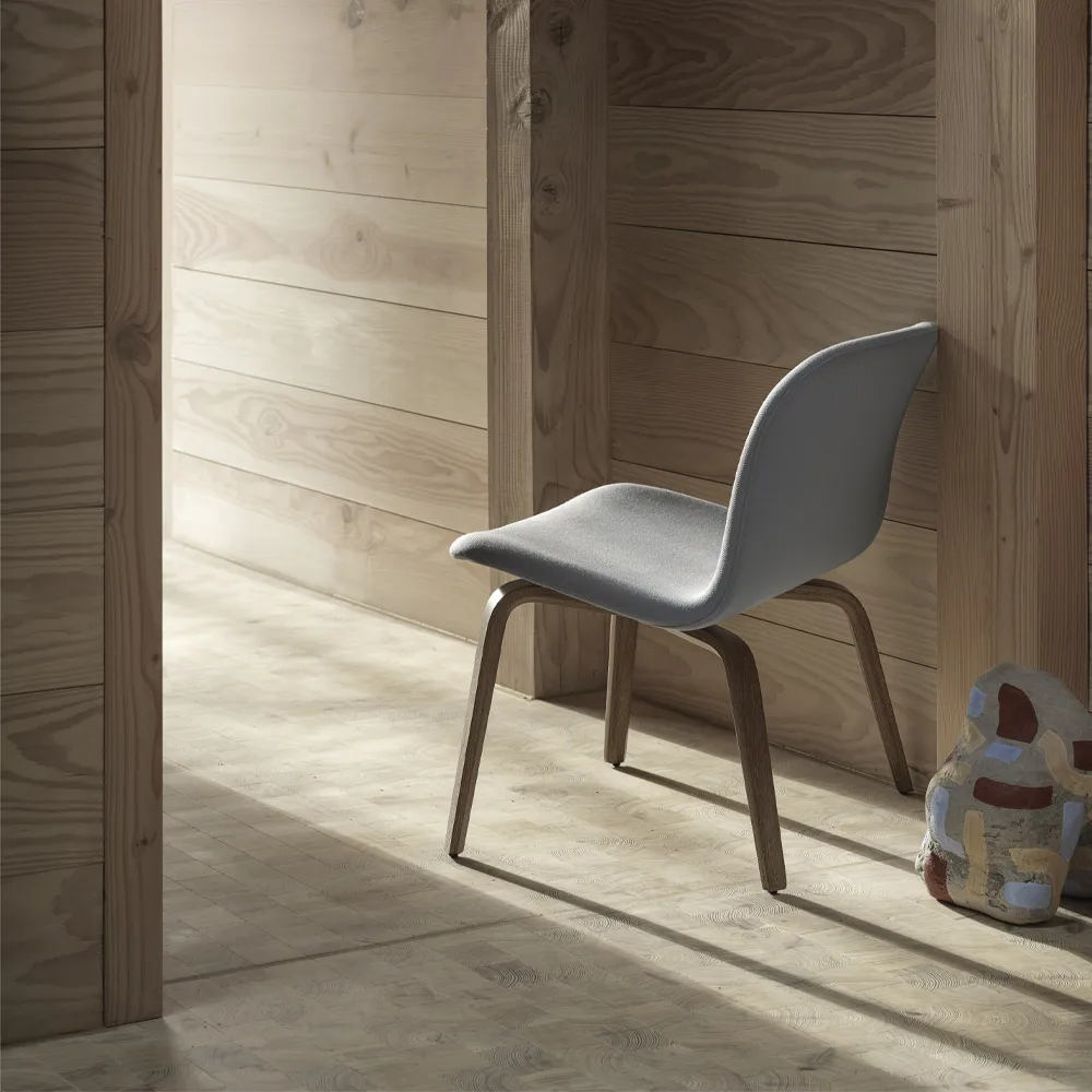 Visu loungefåtölj klädd stol, Steelcut trio 515-Oak Muuto