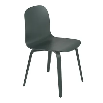 Visu stol träbas - Dark green - Muuto