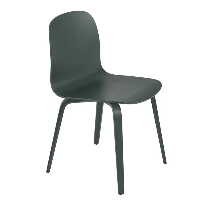 Visu stol träbas - Dark green - Muuto