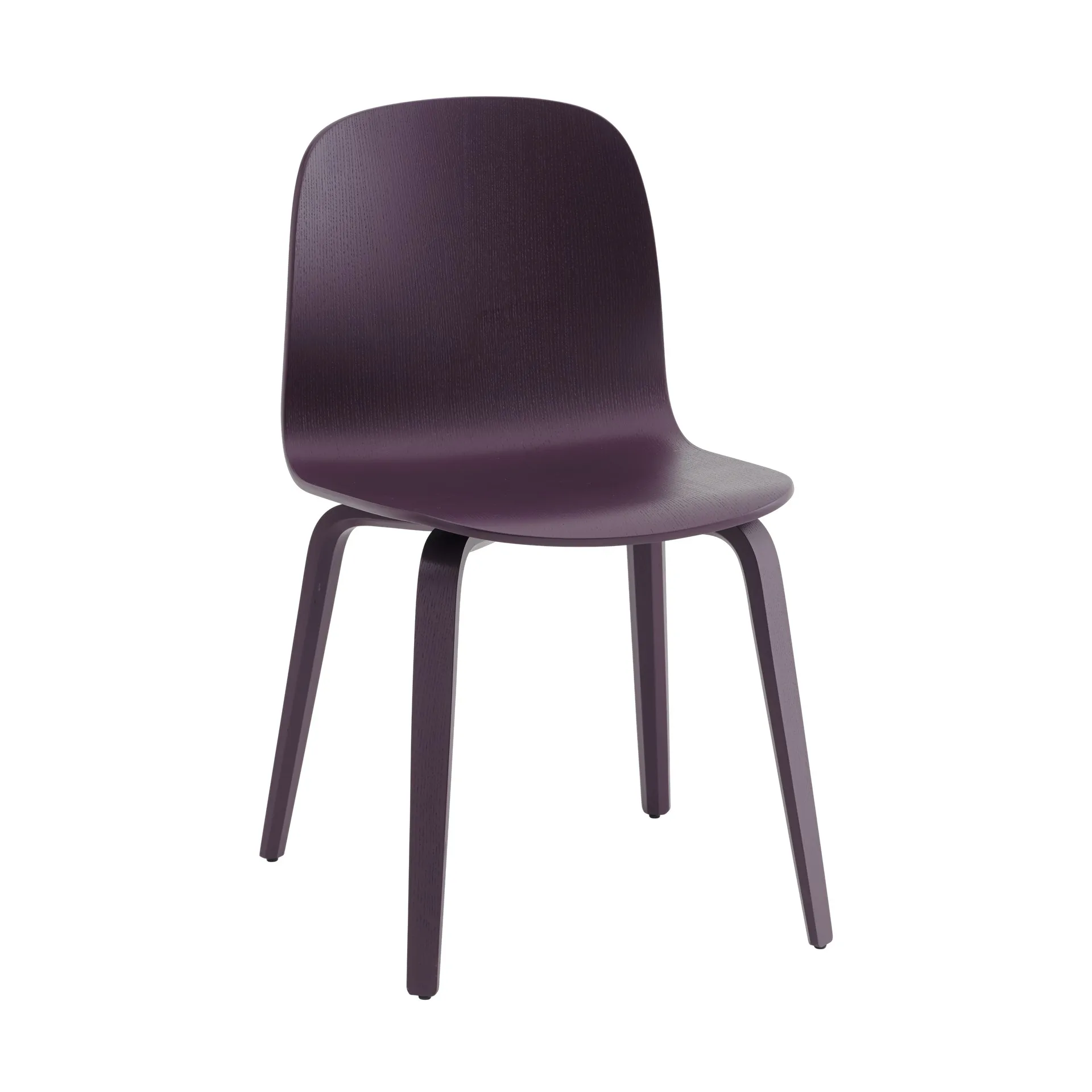 Visu stol träbas, Dark plum Muuto