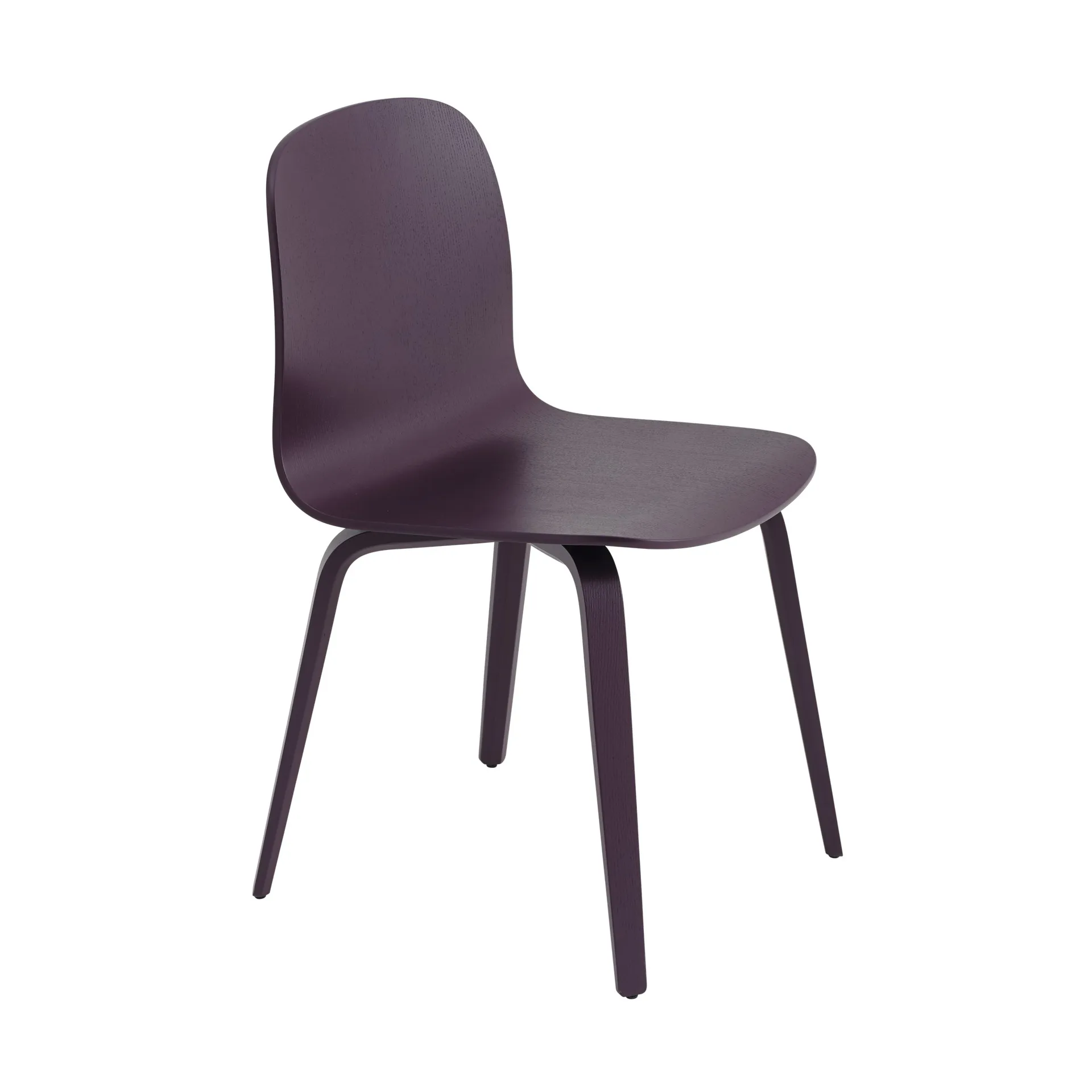 Visu stol träbas, Dark plum Muuto