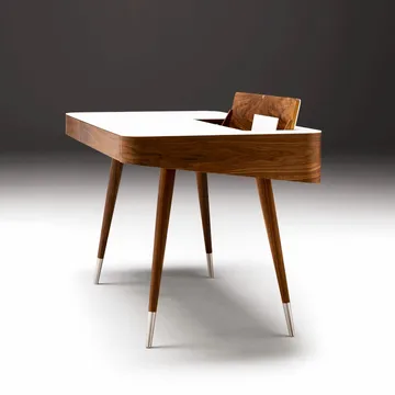 AK 1330 skrivbord - ek olja/vit, corian topp - Naver Collection