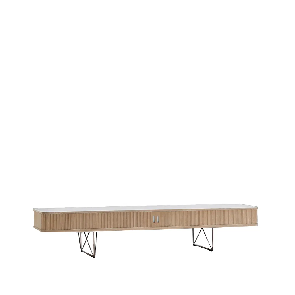 AK 2721 tv skåp, Ek lack-stålstativ-corian top Naver Collection