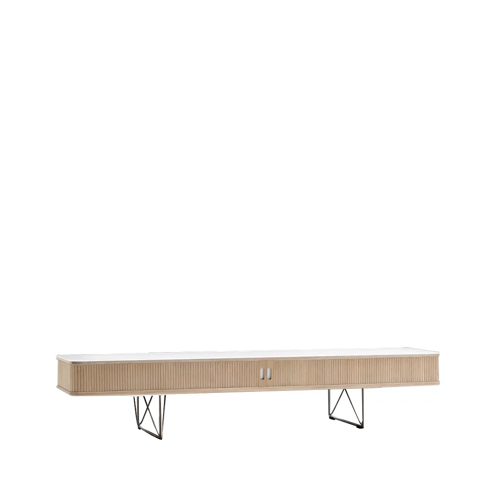 AK 2721 tv skåp, Ek olja-stålstativ-corian top Naver Collection