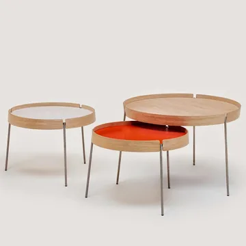 AK 710 bord - ek vitolja, fanér/vit laminat - Naver Collection
