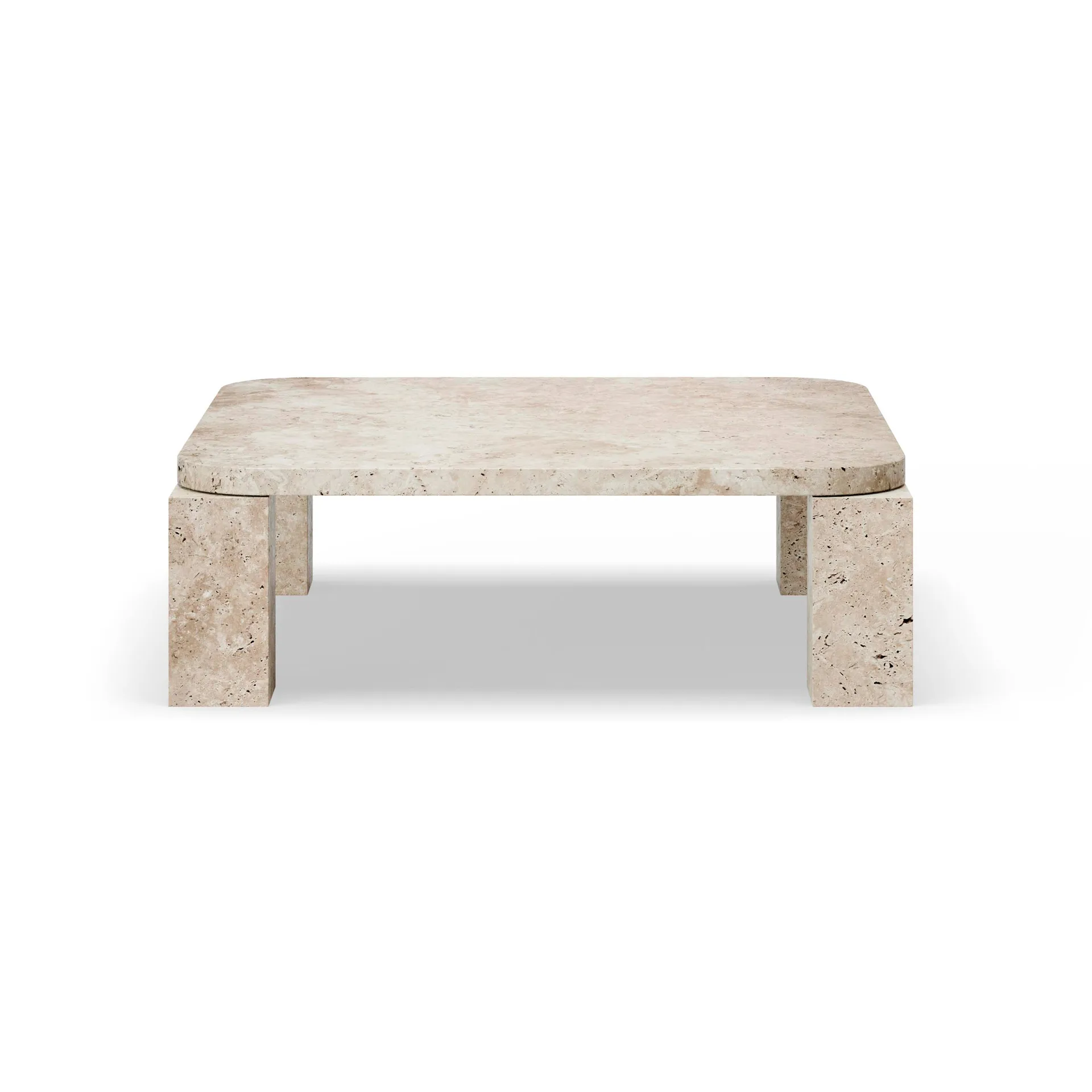 Atlas soffbord 82x82 cm, Unfilled Travertine New Works