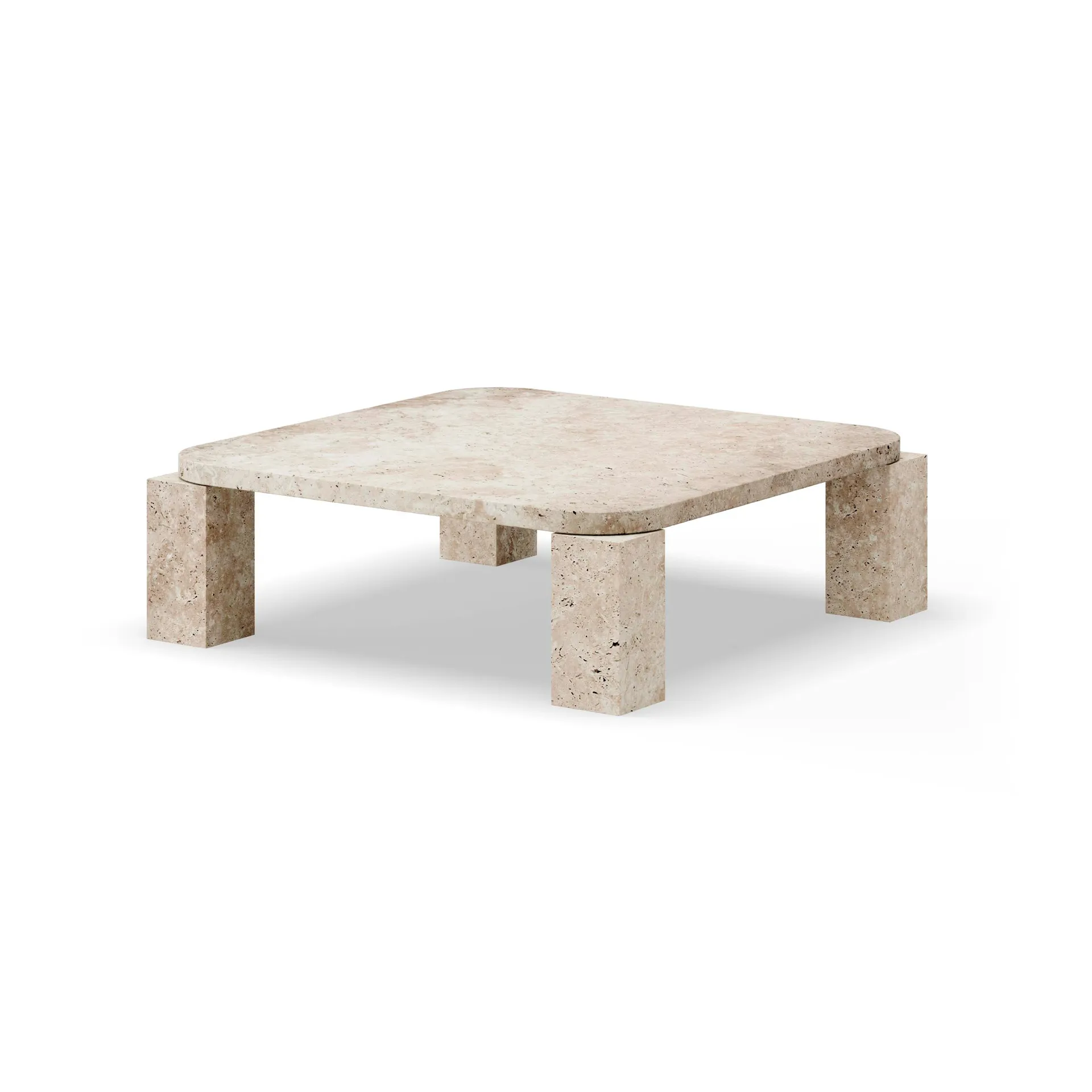 Atlas soffbord 82x82 cm, Unfilled Travertine New Works