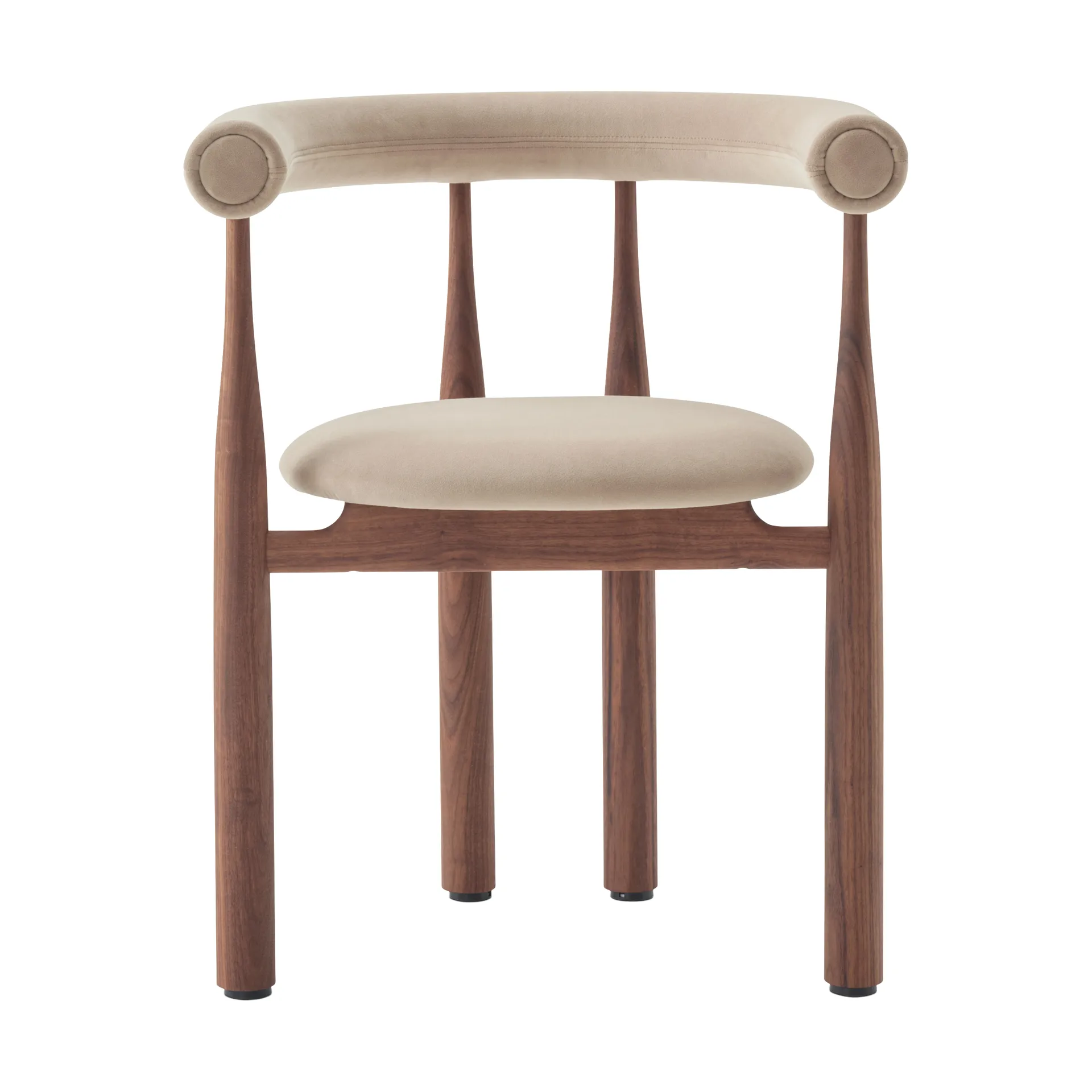 Bukowski karmstol klädd, Walnut, Megan 26 Beige New Works