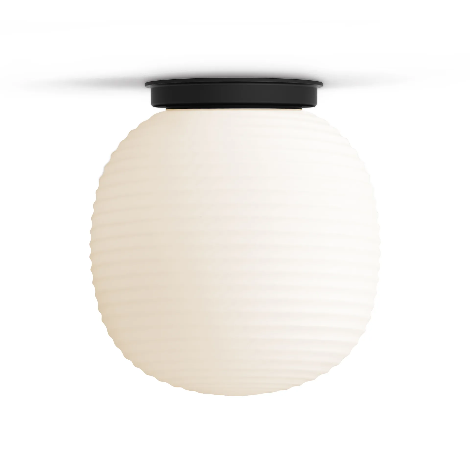 Lantern taklampa medium, Frosted white opal glass New Works