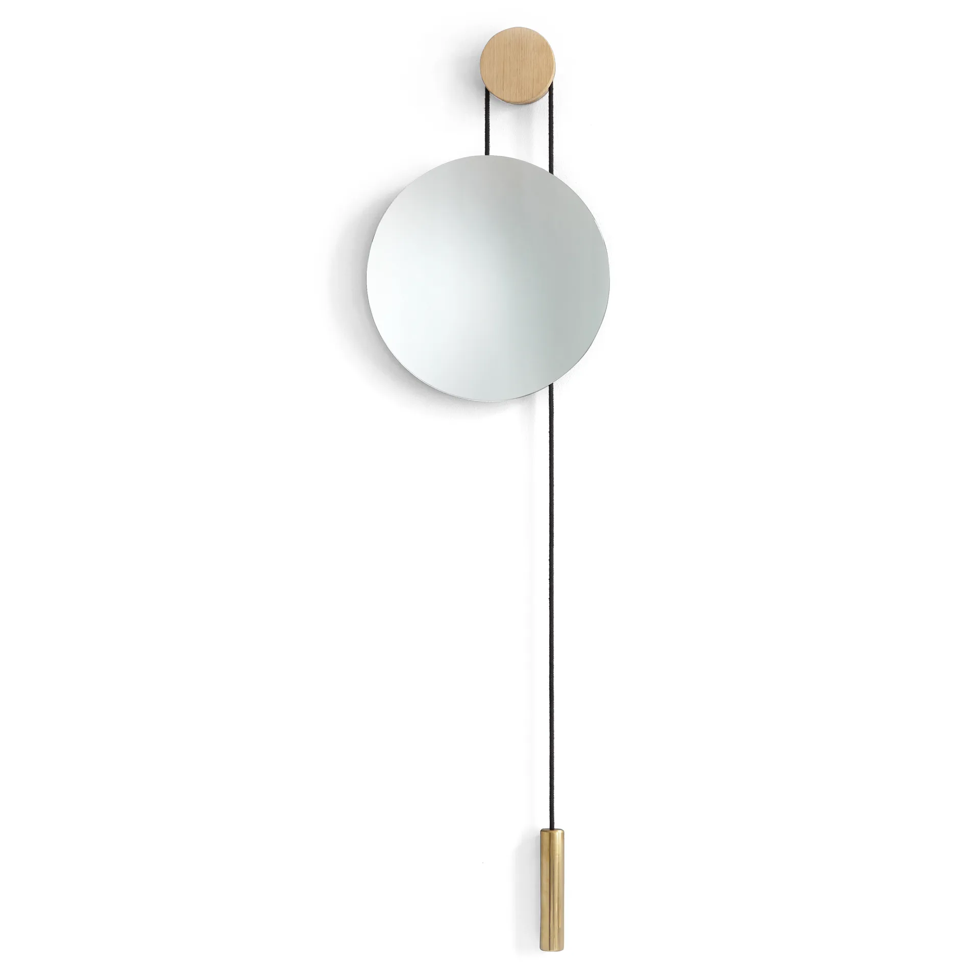 Rise and Shine spegel, Natural oak-brass weight New Works