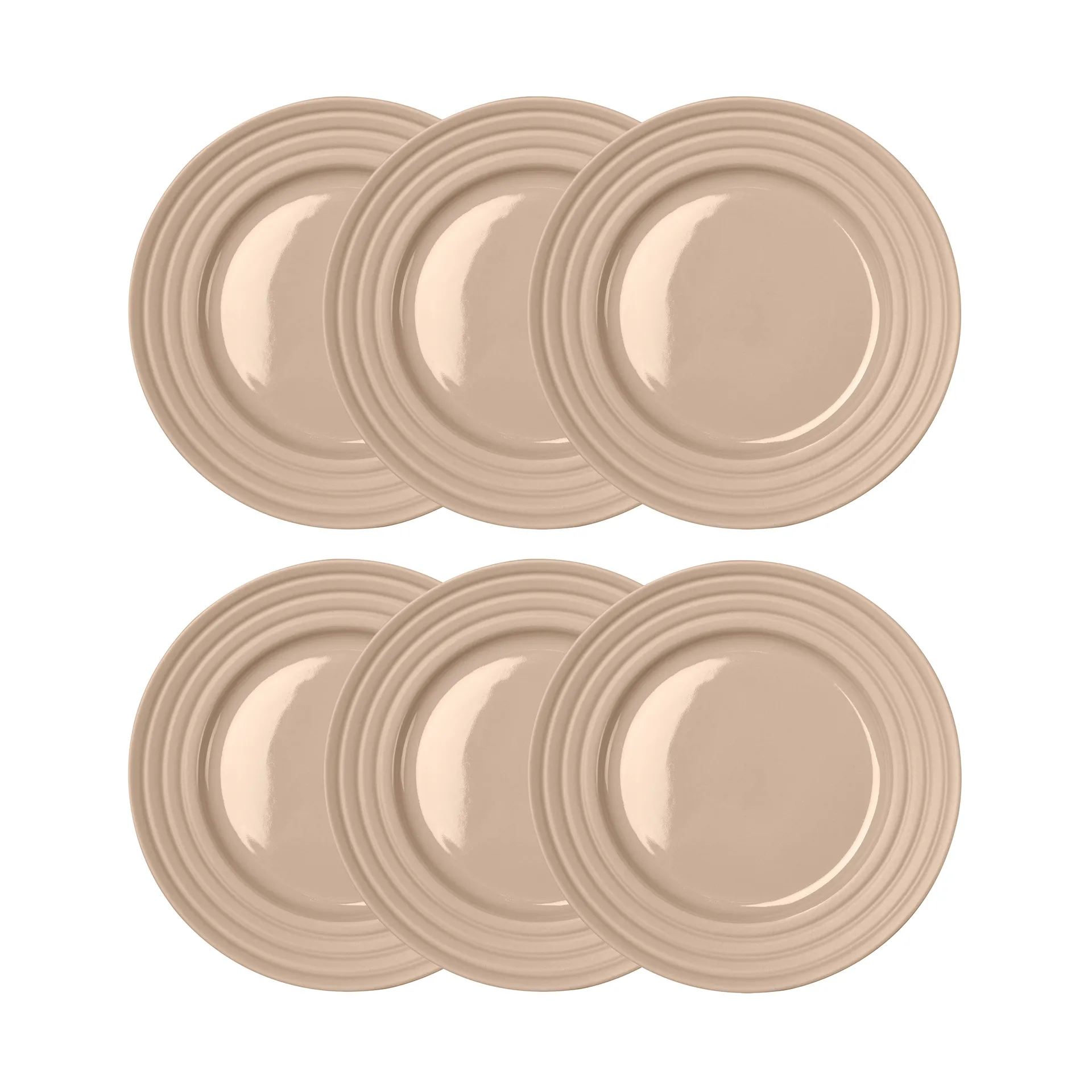 Lines assiett Ø21 cm 6-pack, Beige NJRD