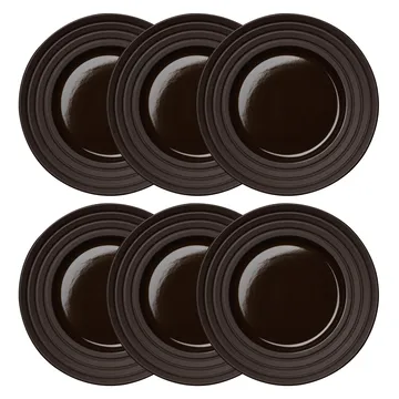 Lines tallrik Ø27 cm 6-pack - Brun - NJRD