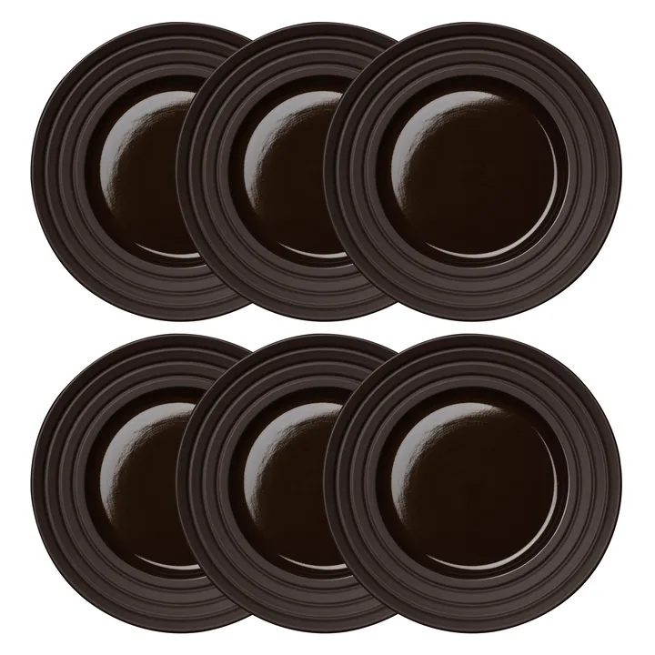 Lines tallrik Ø27 cm 6-pack - Brun - NJRD