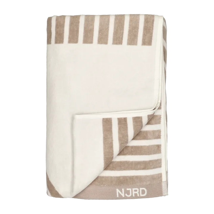 Stripes badhandduk 100x150 cm - Beige - NJRD
