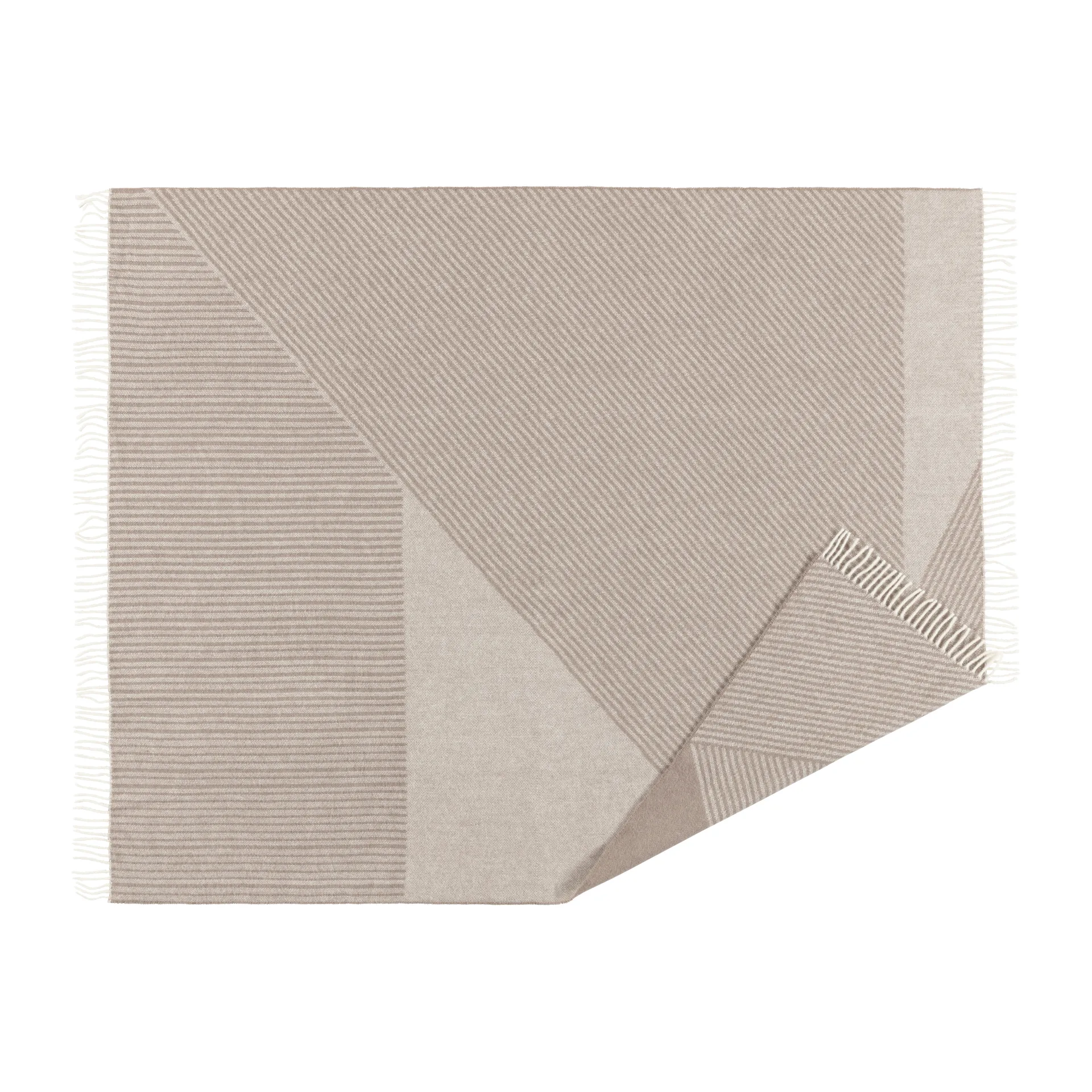 Stripes ullpläd 130x185 cm, Beige NJRD