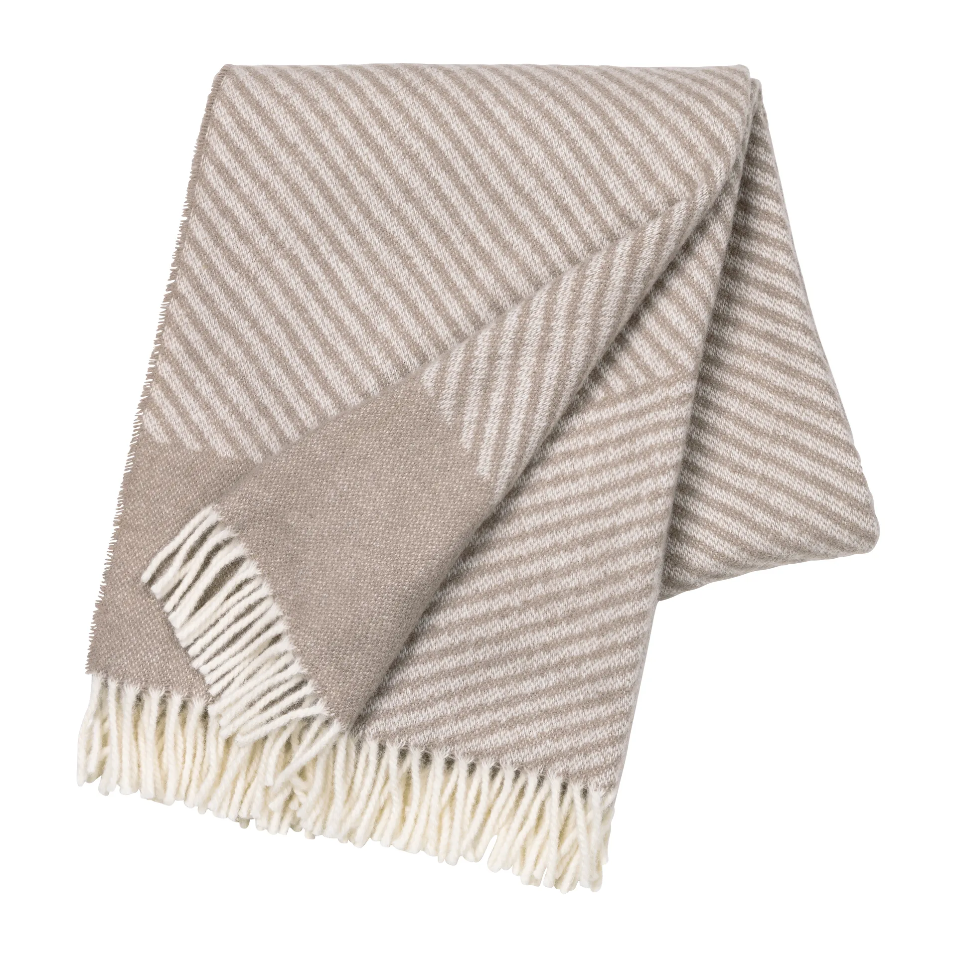 Stripes ullpläd 130x185 cm, Beige NJRD
