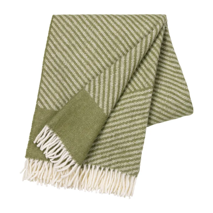 Stripes ullpläd 130x185 cm - Grön - NJRD