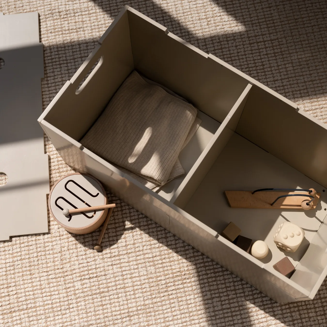 Cube Long förvaringslåda, Beige Nofred
