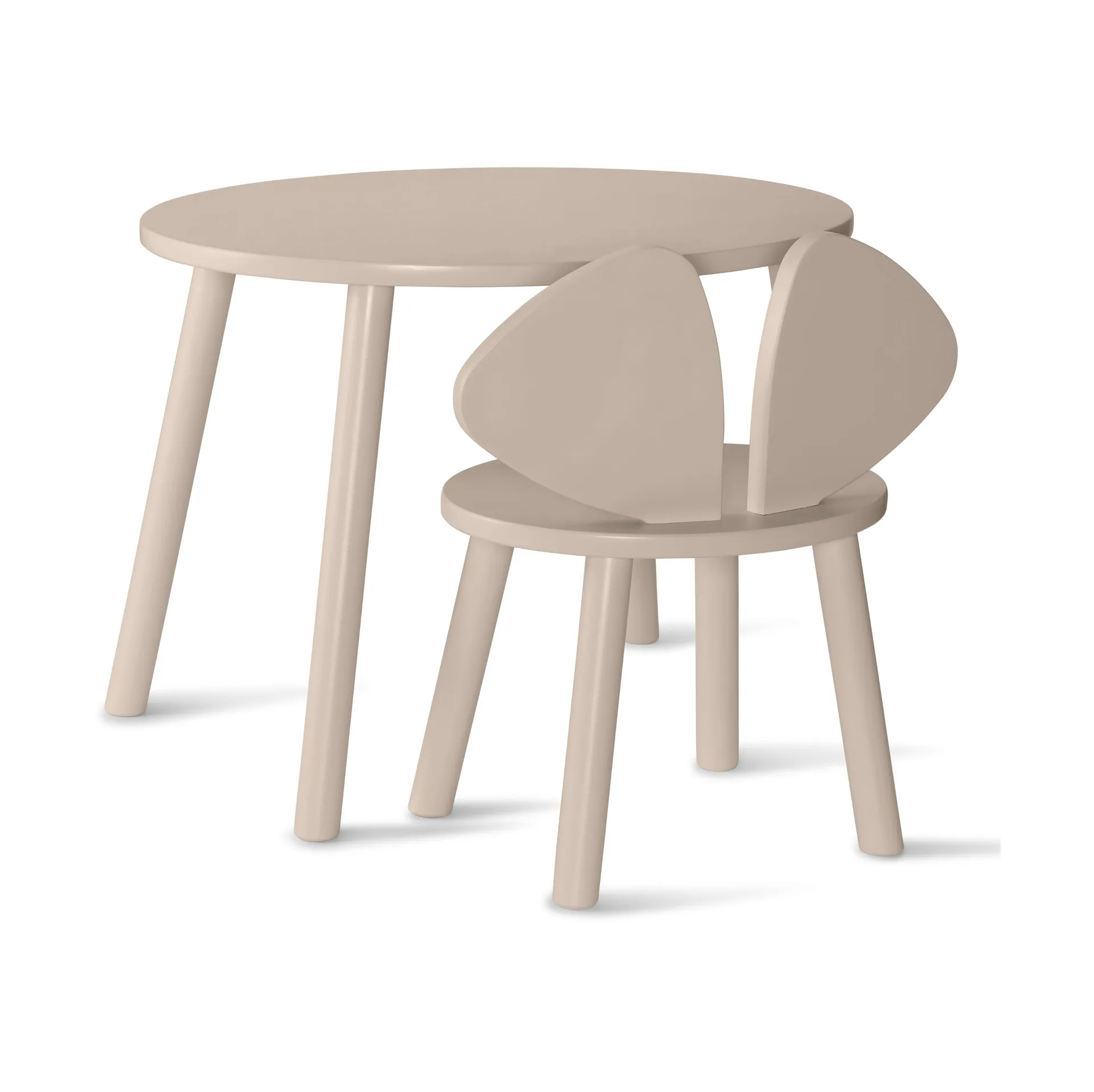 Mouse set barnstol + bord, Beige Nofred