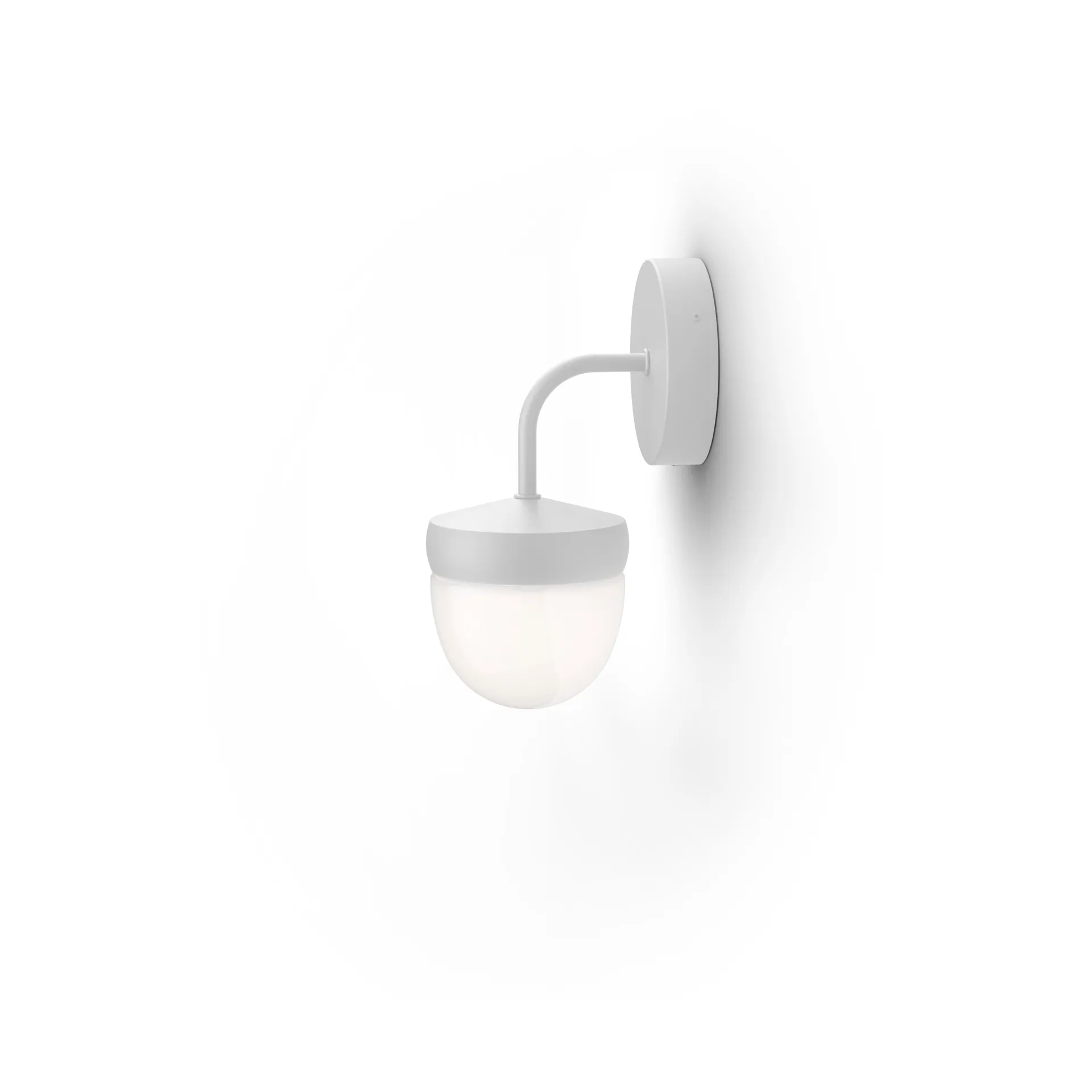 Pan vägglampa frostad 10 cm, Vit Noon