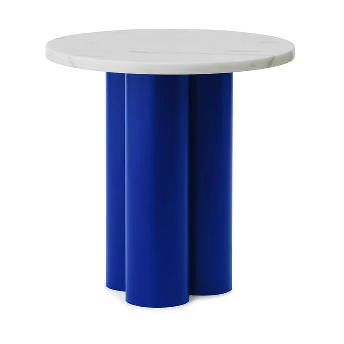 Dit sidobord Ø40 cm, White Carrara-bright blue Normann Copenhagen