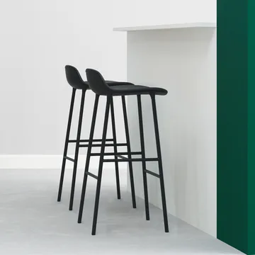 Form barstol hög - blue, blålackerad stålben - Normann Copenhagen