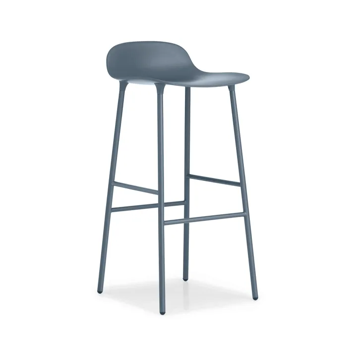 Form barstol hög - blue, blålackerad stålben - Normann Copenhagen