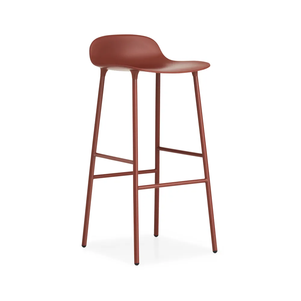 Form barstol hög, red, rödlackerad stålben Normann Copenhagen