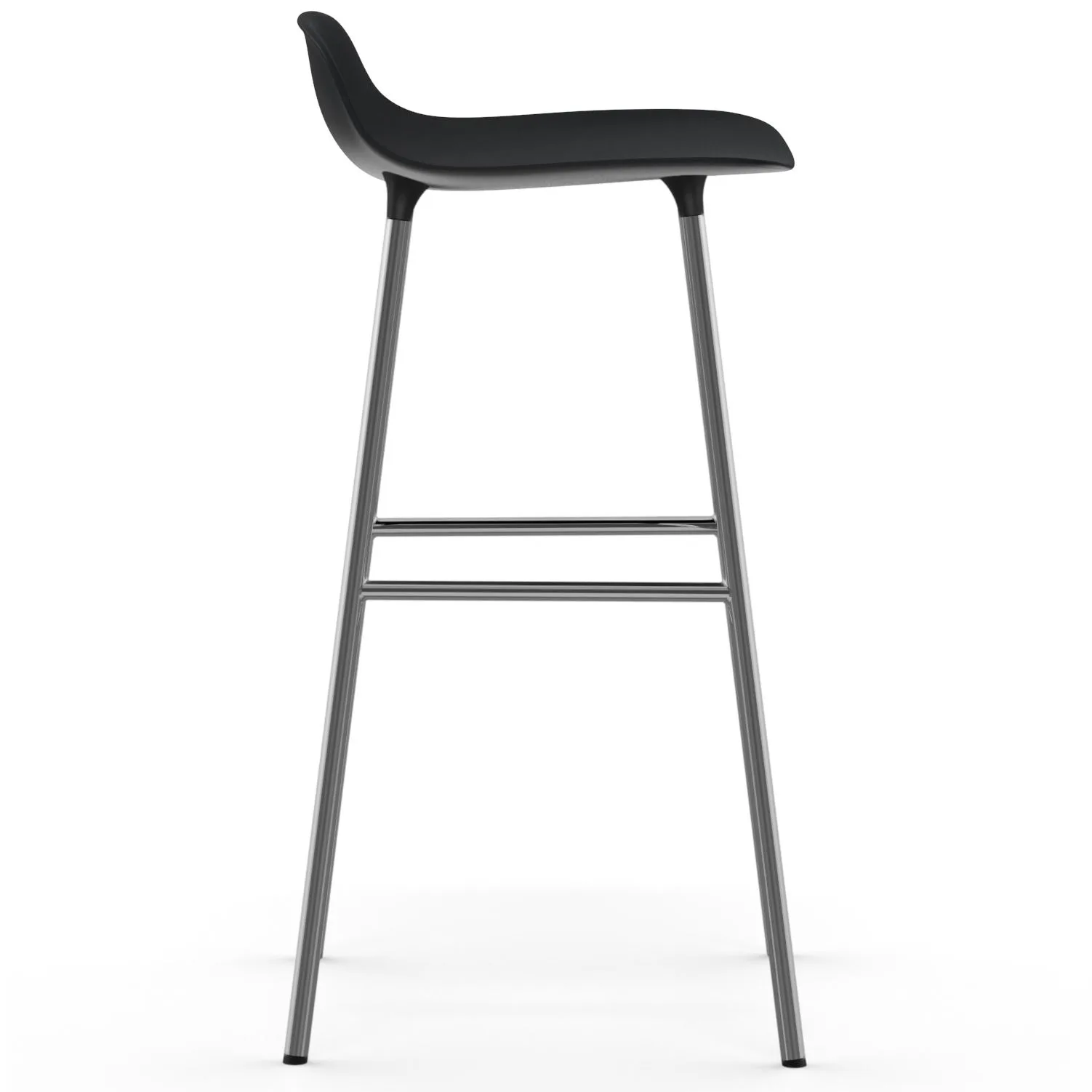 Form barstol kromade ben 75 cm, Svart Normann Copenhagen