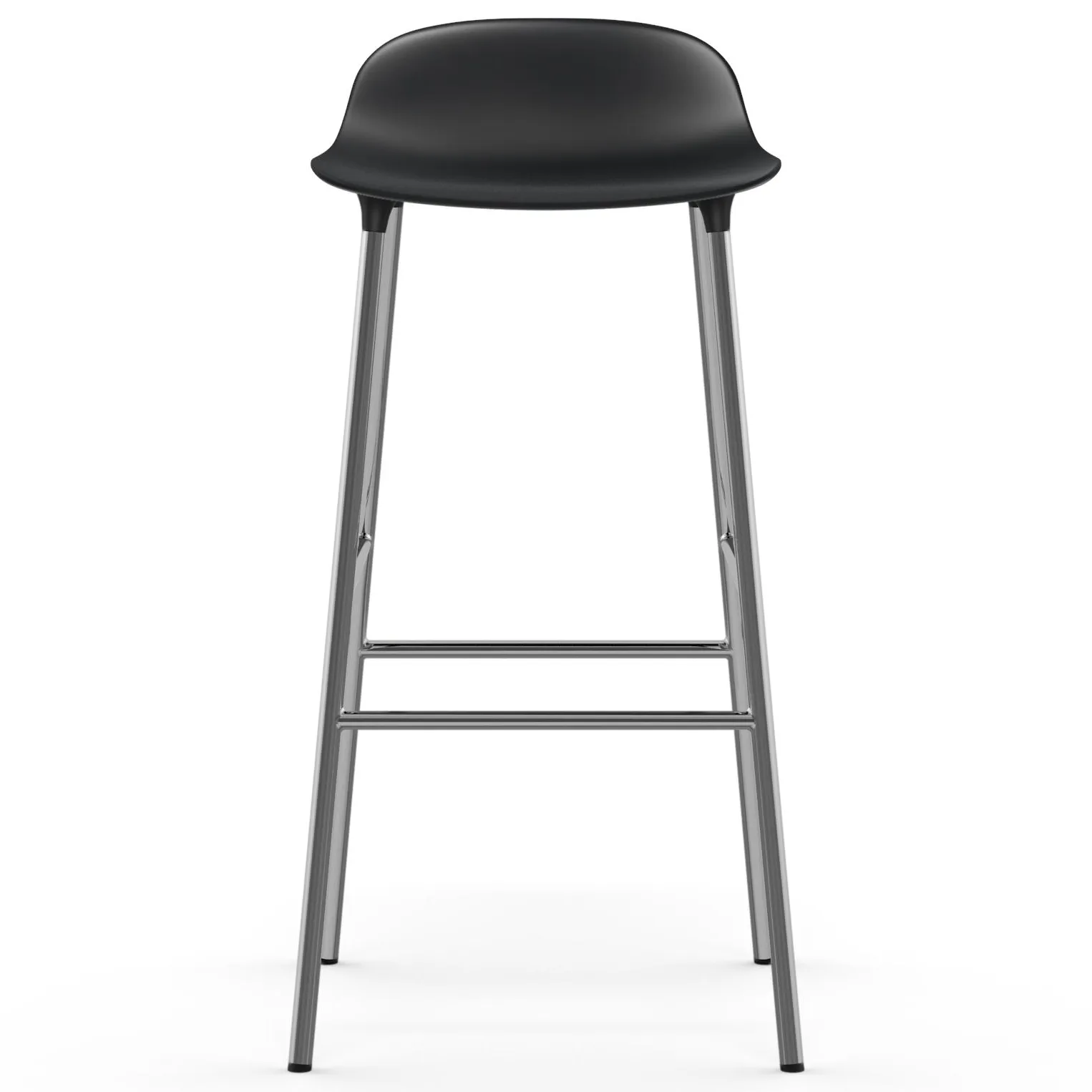 Form barstol kromade ben 75 cm, Svart Normann Copenhagen