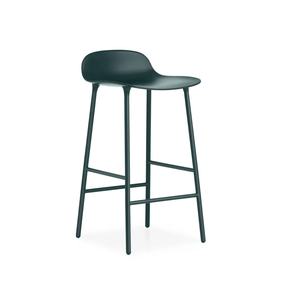 Form barstol låg 65 cm, green, grönlackerad stålben Normann Copenhagen