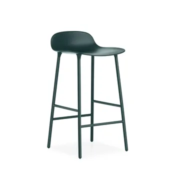 Form barstol låg 65 cm - green, grönlackerad stålben - Normann Copenhagen