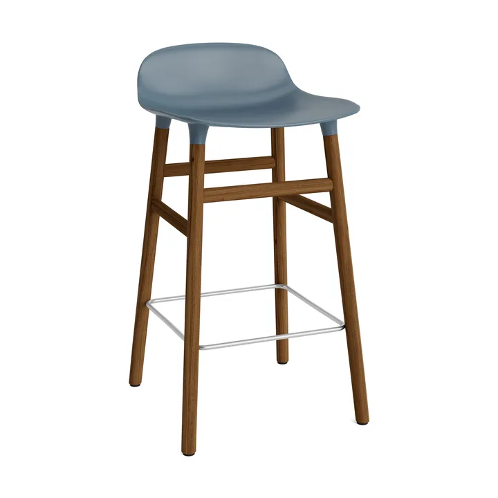 Form Chair barstol valnötsben - blå - Normann Copenhagen