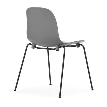 Form Chair staplingsbar stol svarta ben 2-pack, Grå - Normann Copenhagen