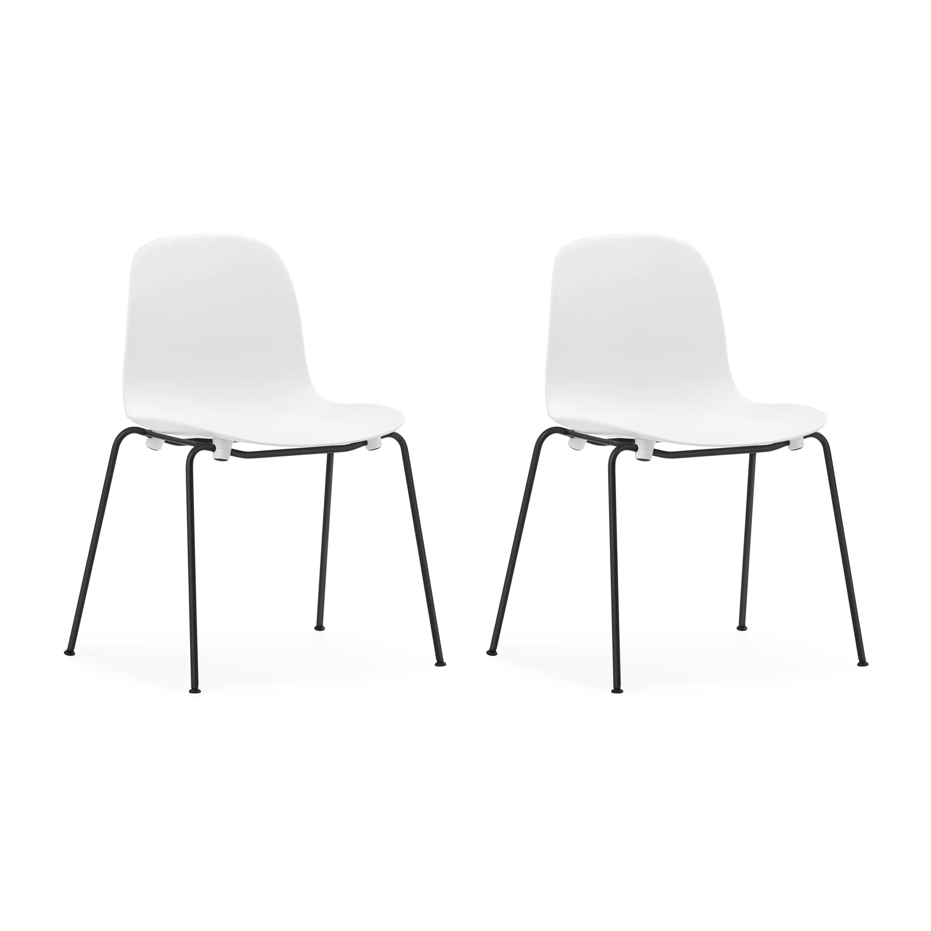 Form Chair staplingsbar stol svarta ben 2-pack, Vit Normann Copenhagen