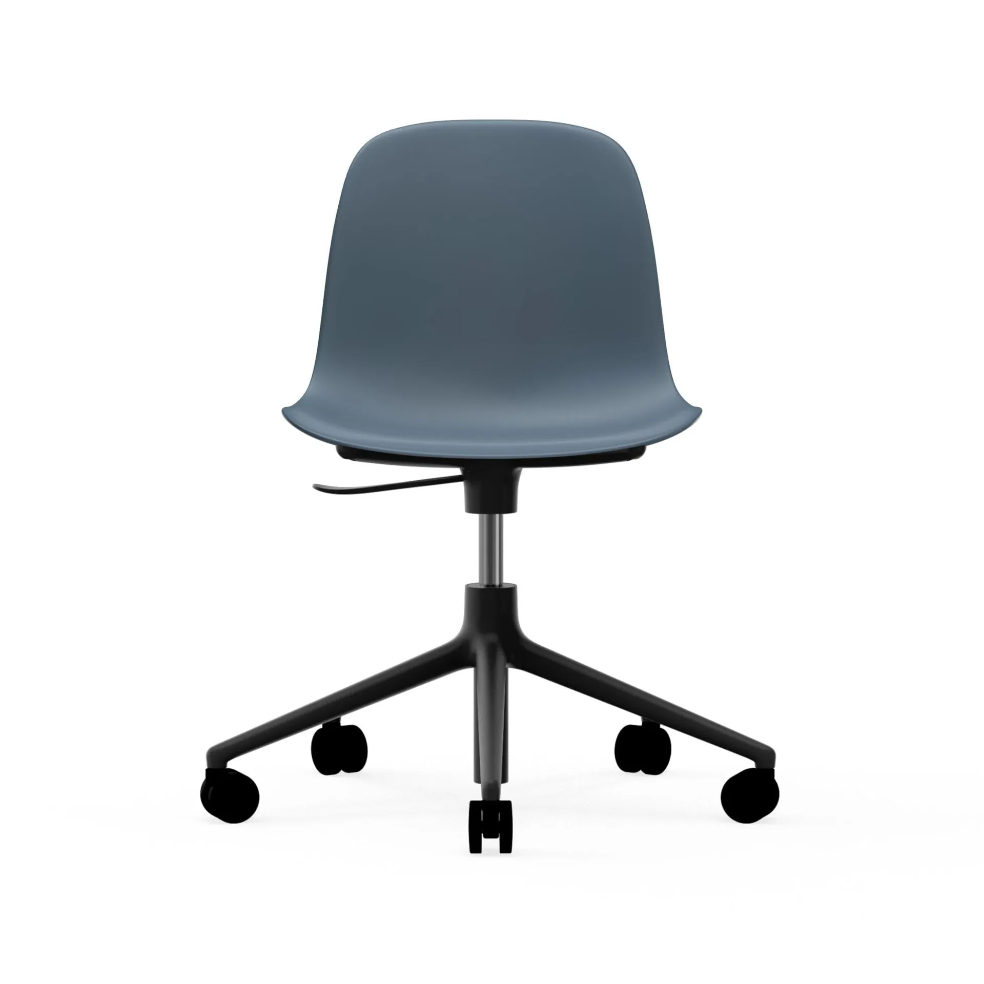 Form chair swivel 5W kontorsstol, blå, svart aluminium, hjul Normann Copenhagen