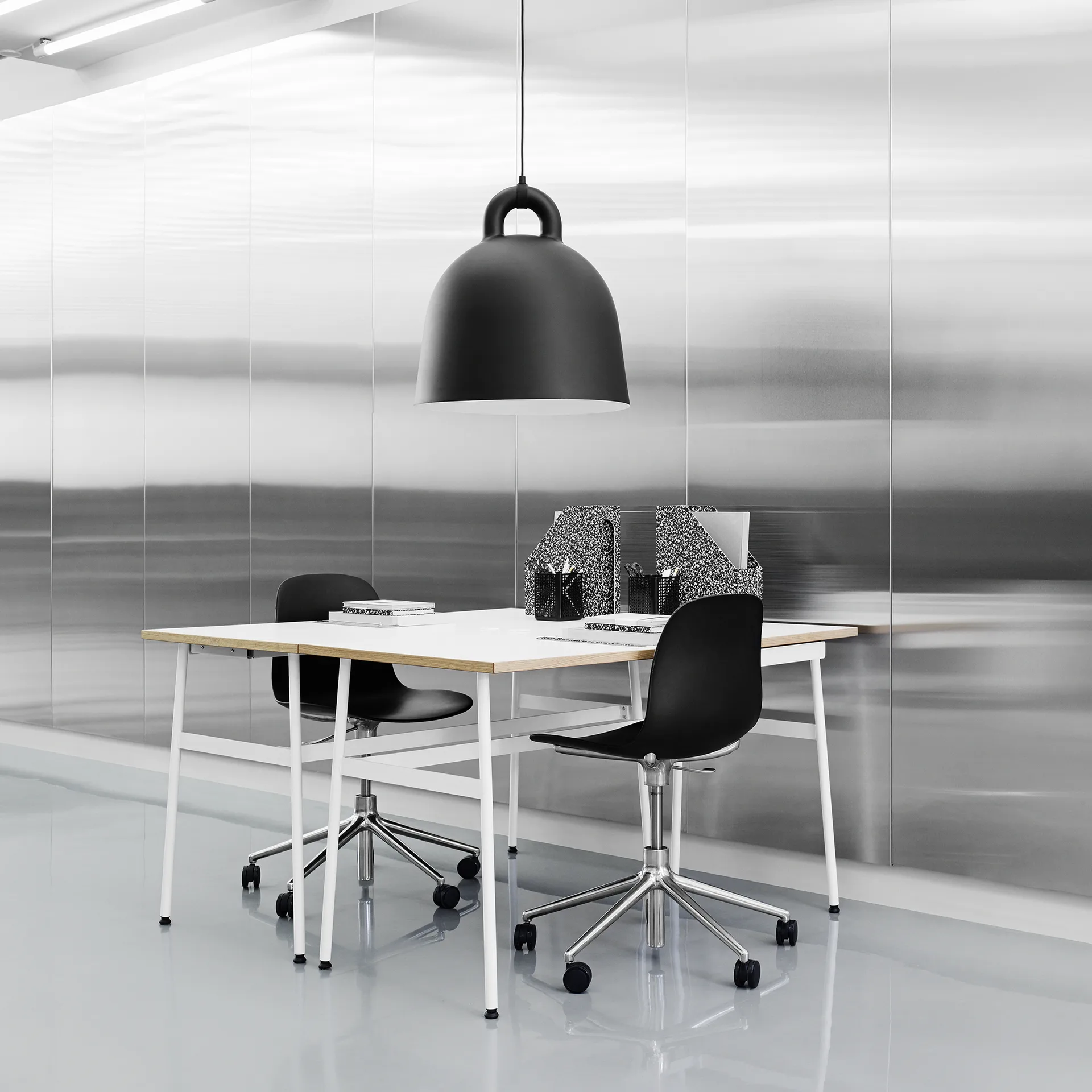 Form chair swivel 5W kontorsstol, grön, aluminium, hjul Normann Copenhagen