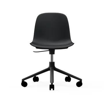Form chair swivel 5W kontorsstol - svart, svart aluminium, hjul - Normann Copenhagen