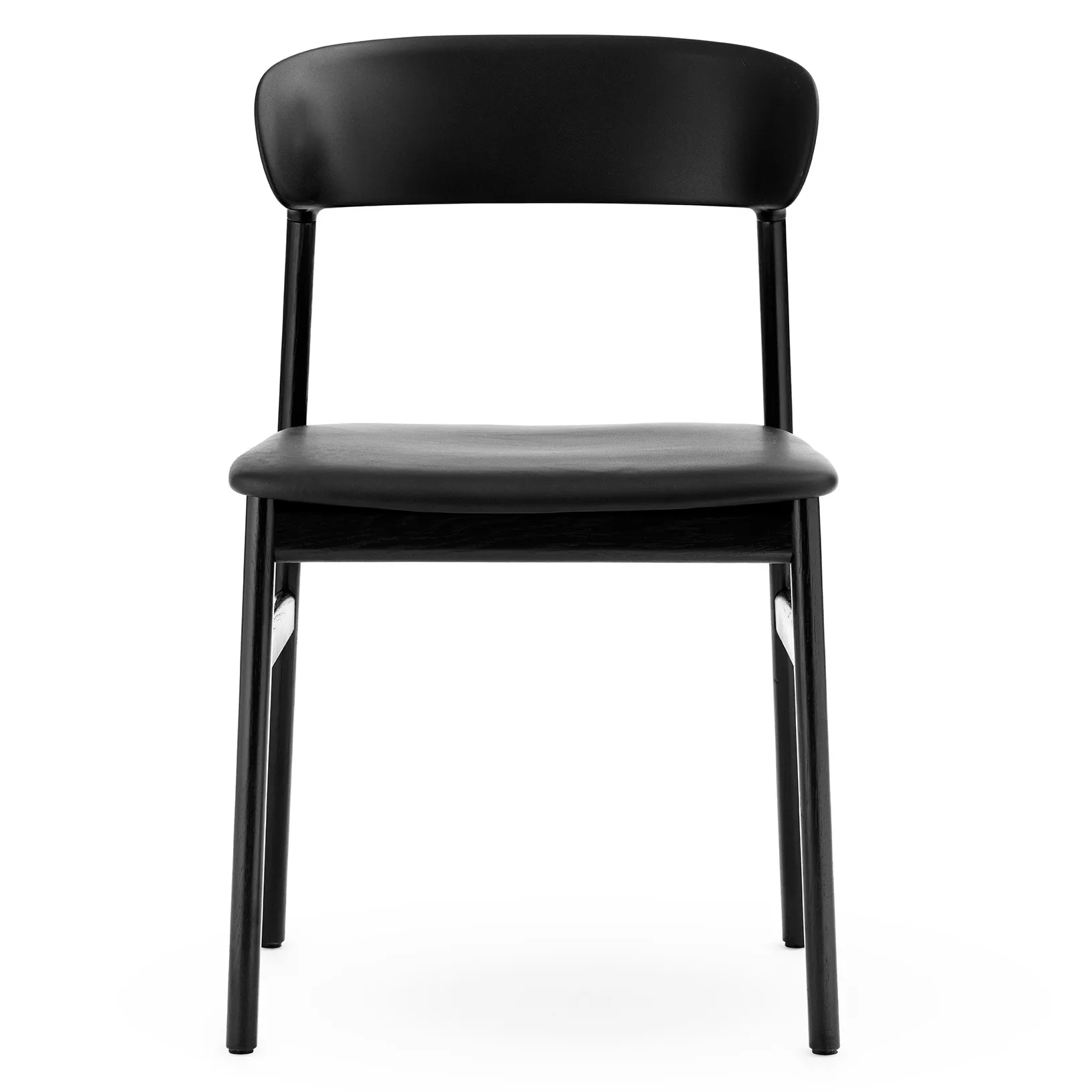Herit stol läderklädsel svart ek, Svart Normann Copenhagen