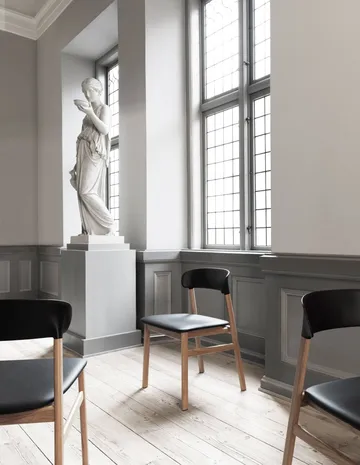 Herit stol läderklädsel svart ek - Svart - Normann Copenhagen