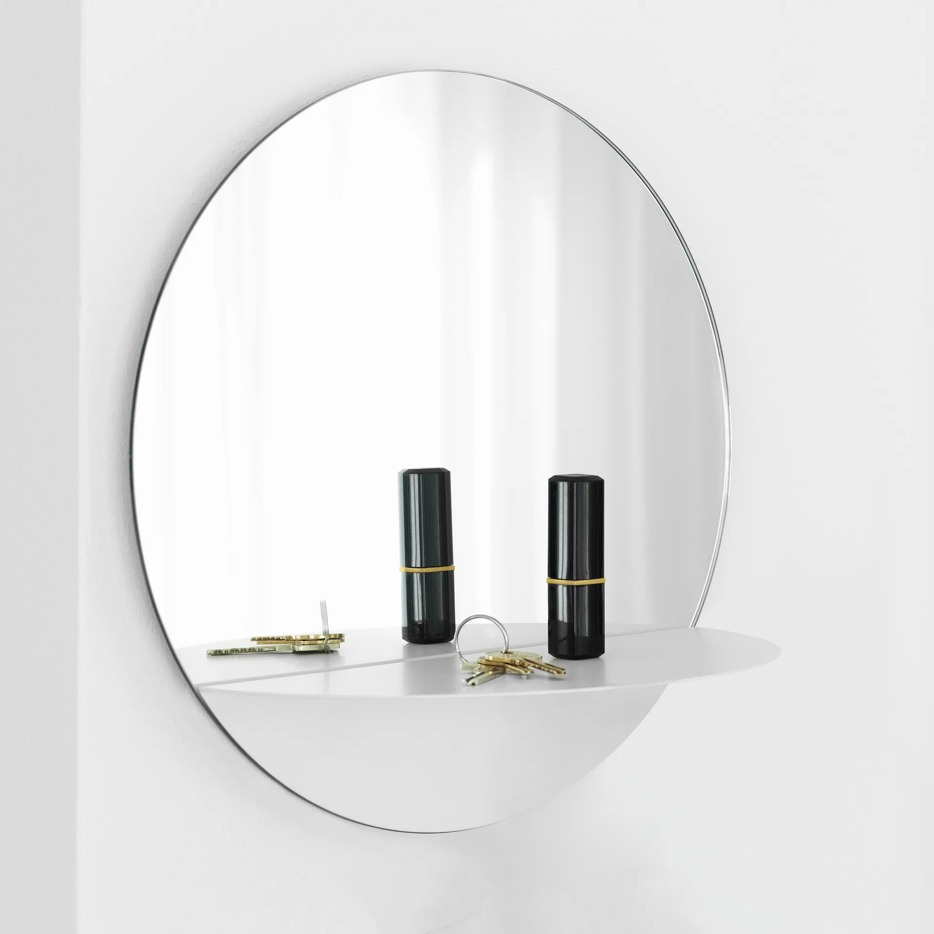 Horizon spegel rund, vit Normann Copenhagen