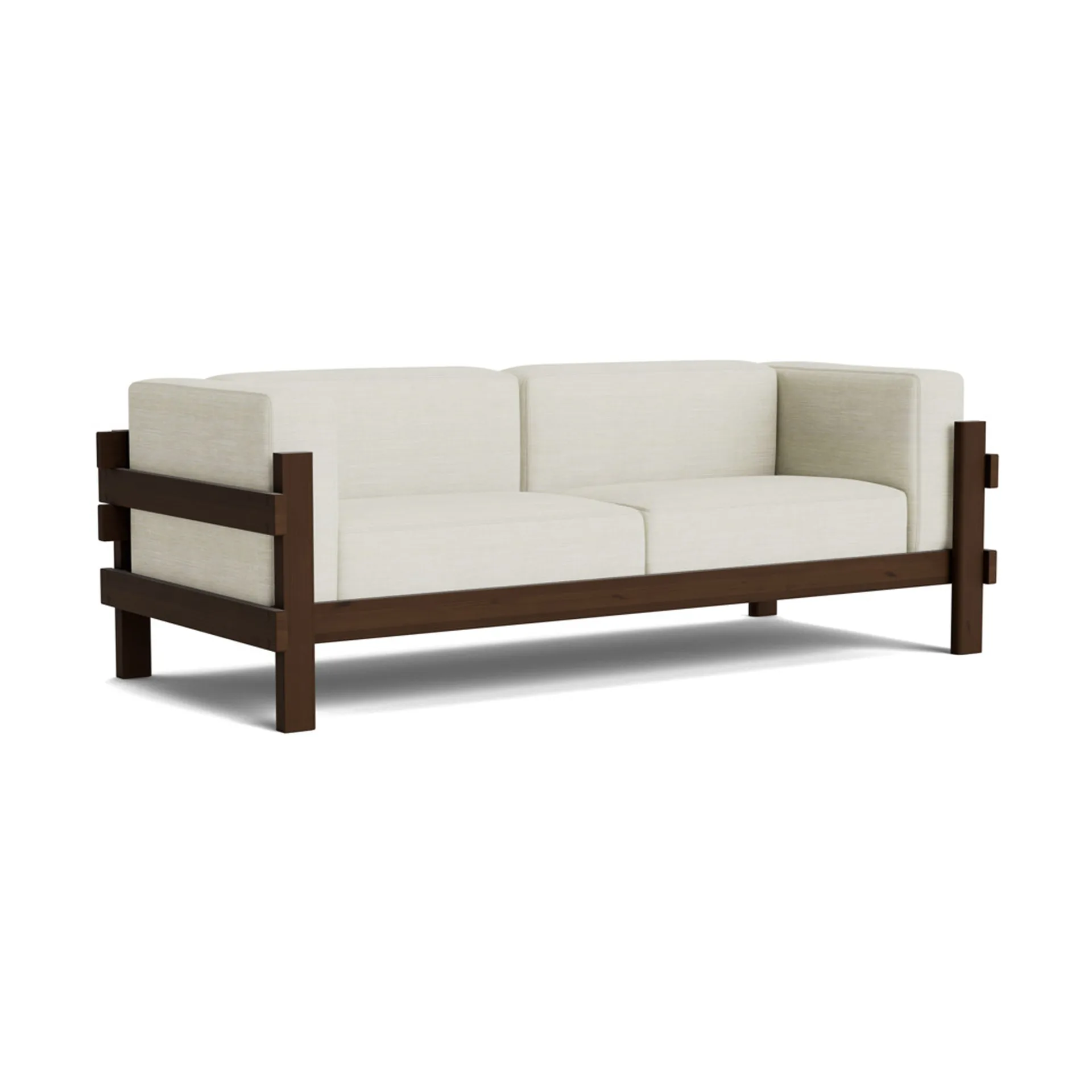 Kube soffa, Brunlackerad furu-tyg Remix 223 Beige, 220 cm Normann Copenhagen