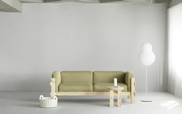 Kube soffa - Lackerad furu-tyg Remix 143 Grey, 220 cm - Normann Copenhagen