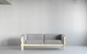 Kube soffa - Lackerad furu-tyg Remix 356 Brown, 220 cm - Normann Copenhagen