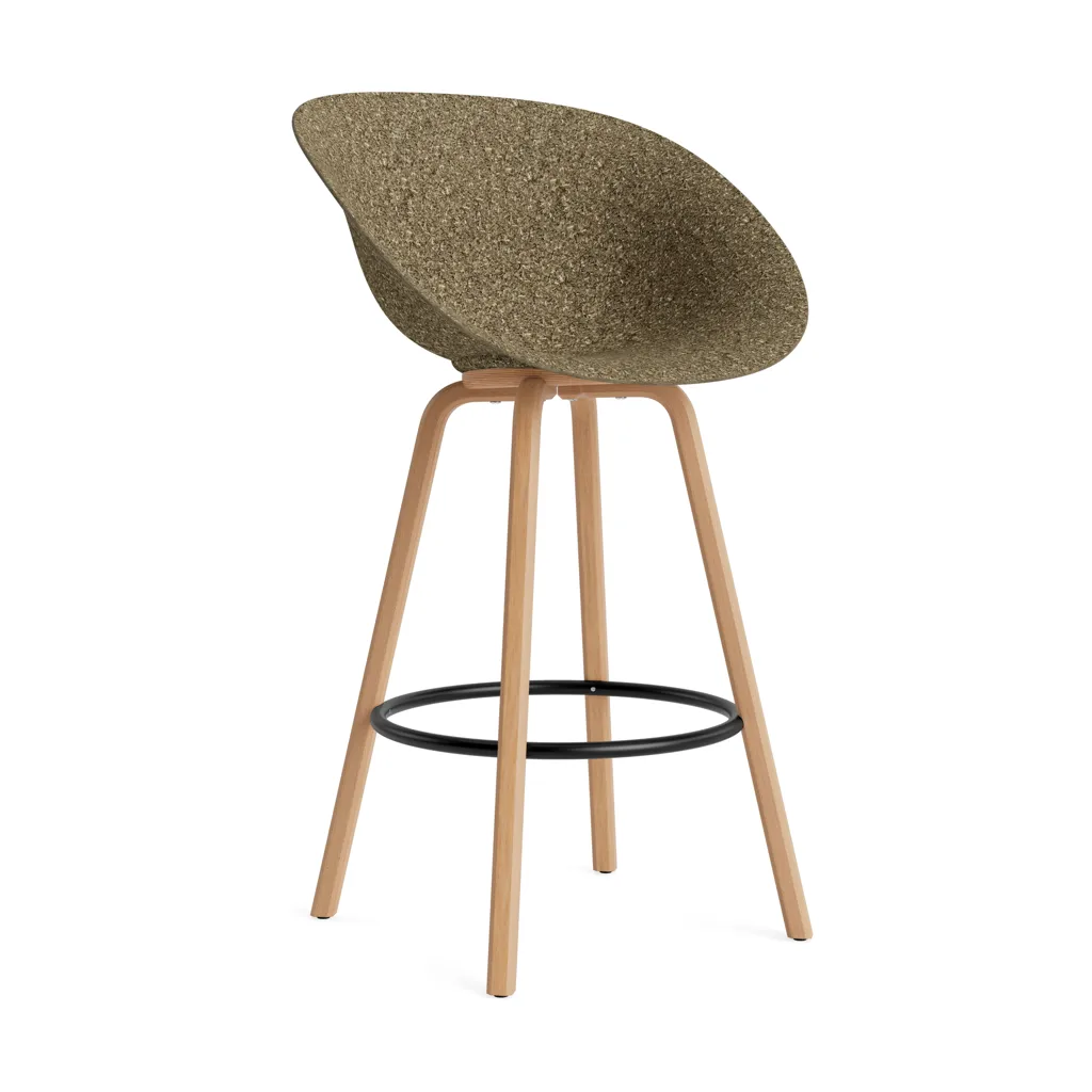 Mat Bar Armchair karmstol 75 cm, Seaweed-beech-black steel Normann Copenhagen