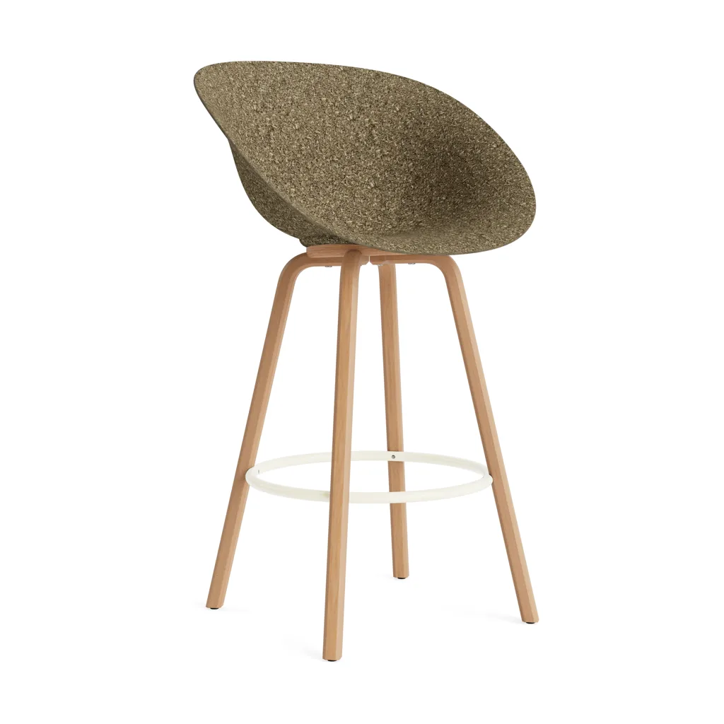 Mat Bar Armchair karmstol 75 cm, Seaweed-beech-cream steel Normann Copenhagen