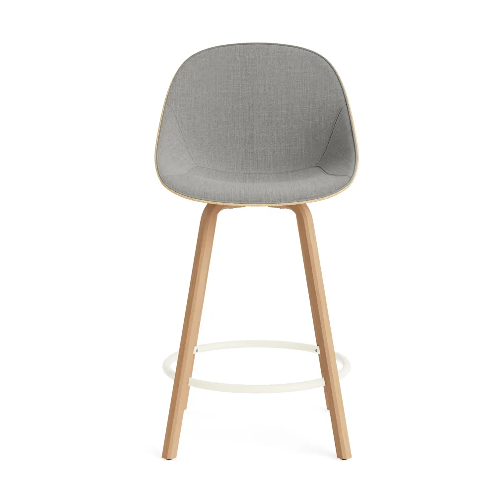 Mat Bar Chair barstol framsideklädd 65 cm, Remix 133-hemp-beech-cream steel Normann Copenhagen