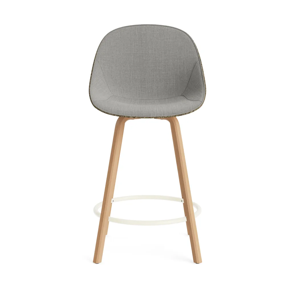Mat Bar Chair barstol framsideklädd 65 cm, Remix 133-seaweed-beech-cream steel Normann Copenhagen