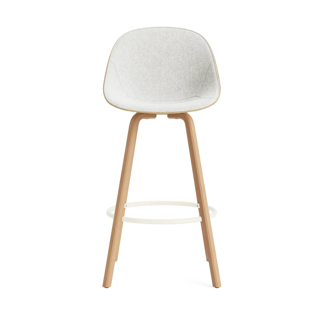 Mat Bar Chair barstol framsideklädd 75 cm, Hallingdal 110-hemp-beech-cream steel Normann Copenhagen