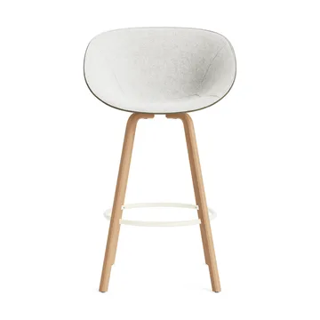 Mat barstol framsideklädd 75 cm - Hallingdal 110-seaweed-beech-cream steel - Normann Copenhagen